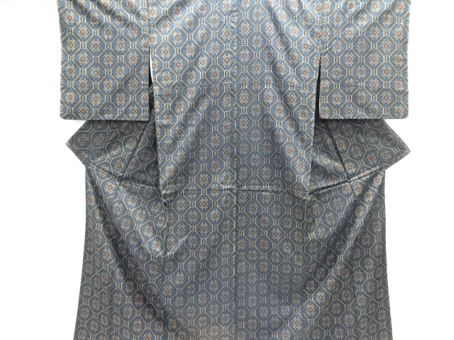 JAPANESE KIMONO / OMESHI KIMONO ENSEMBLE / SILK / NISHIJIN / WOVEN SHOKKO